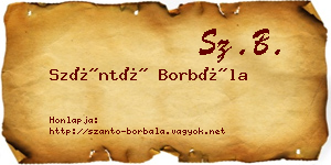 Szántó Borbála névjegykártya